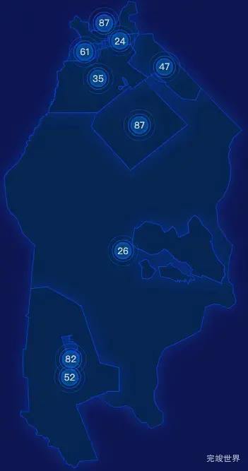 echarts克拉玛依市克拉玛依区geoJson地图圆形波纹状气泡图