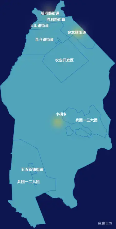 echarts克拉玛依市克拉玛依区geoJson地图热力图