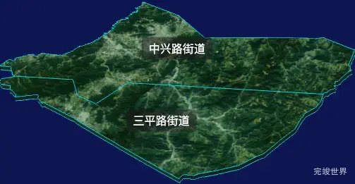 threejs克拉玛依市白碱滩区geoJson地图3d地图