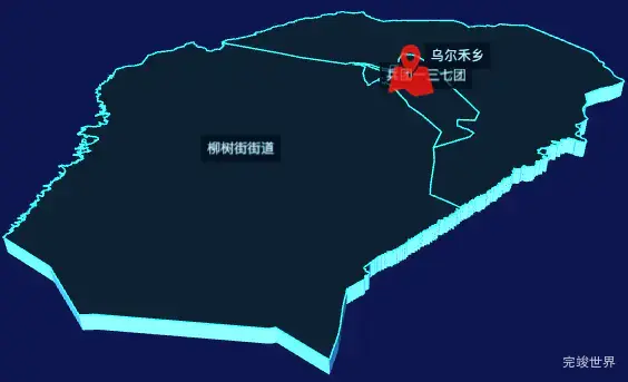 echarts克拉玛依市乌尔禾区geoJson地图3d地图自定义图标