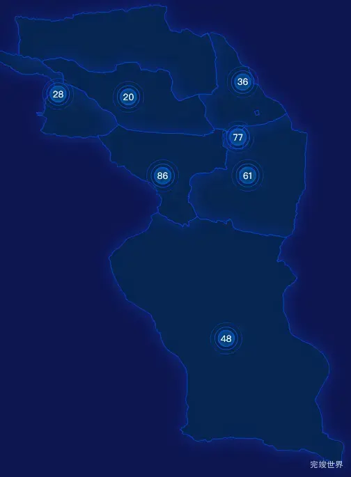 echarts吐鲁番市托克逊县geoJson地图圆形波纹状气泡图
