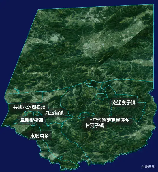 threejs昌吉回族自治州阜康市geoJson地图3d地图css2d标签