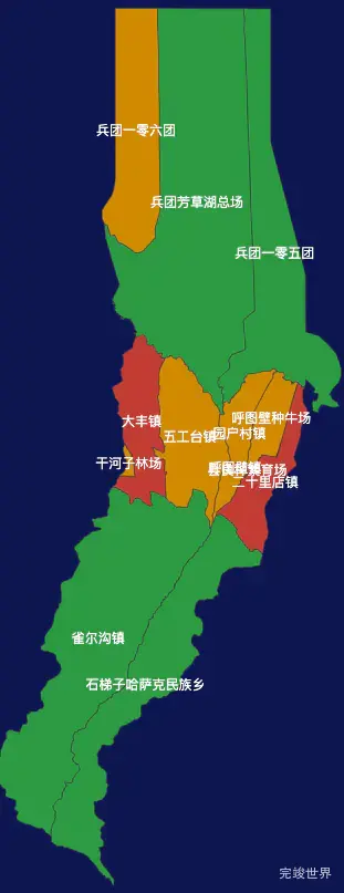echarts昌吉回族自治州呼图壁县geoJson地图定义颜色