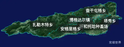 threejs博尔塔拉蒙古自治州温泉县geoJson地图3d地图css2d标签