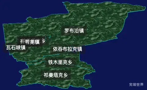 threejs巴音郭楞蒙古自治州若羌县geoJson地图3d地图