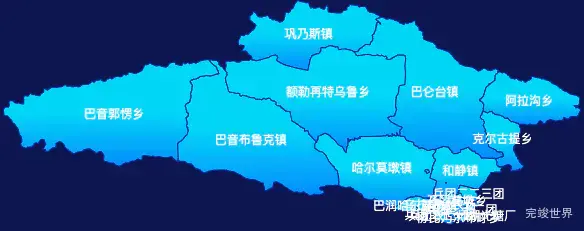 echarts巴音郭楞蒙古自治州和静县geoJson地图局部颜色渐变
