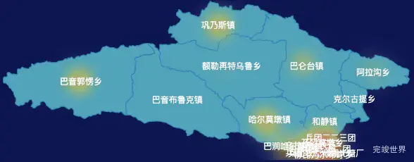 echarts巴音郭楞蒙古自治州和静县geoJson地图热力图