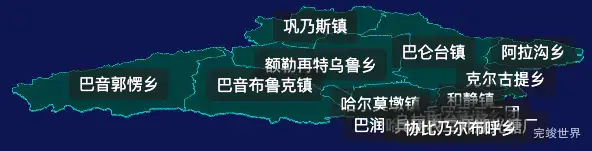threejs巴音郭楞蒙古自治州和静县geoJson地图3d地图CSS2D外加旋转棱锥