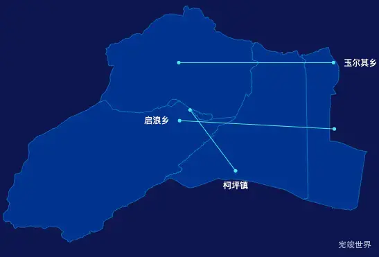 echarts阿克苏地区柯坪县geoJson地图自定义引导线