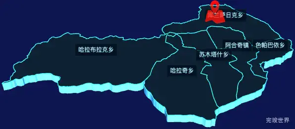 echarts克孜勒苏柯尔克孜自治州阿合奇县geoJson地图3d地图自定义图标