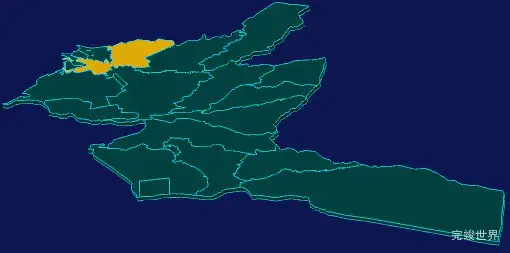 threejs喀什地区疏勒县geoJson地图3d地图指定区域闪烁