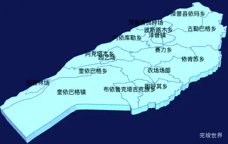 echarts喀什地区泽普县geoJson地图3d地图