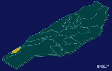 threejs喀什地区泽普县geoJson地图3d地图指定区域闪烁