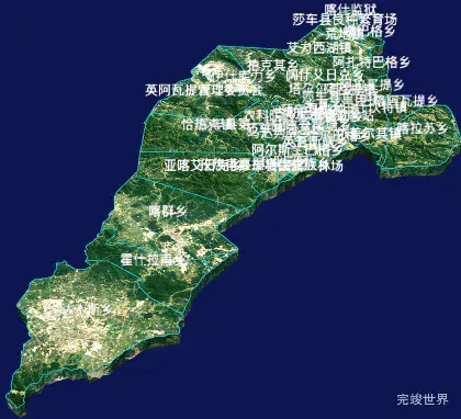 echarts喀什地区莎车县geoJson地图3d地图自定义贴图-绿色地面