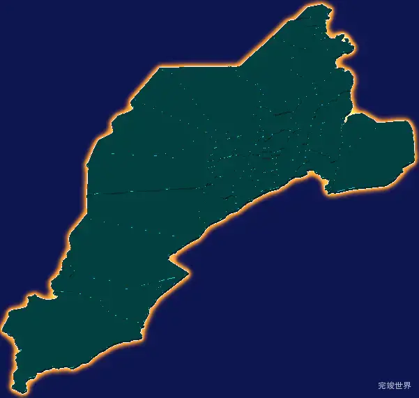 threejs喀什地区莎车县geoJson地图3d地图添加金色效果
