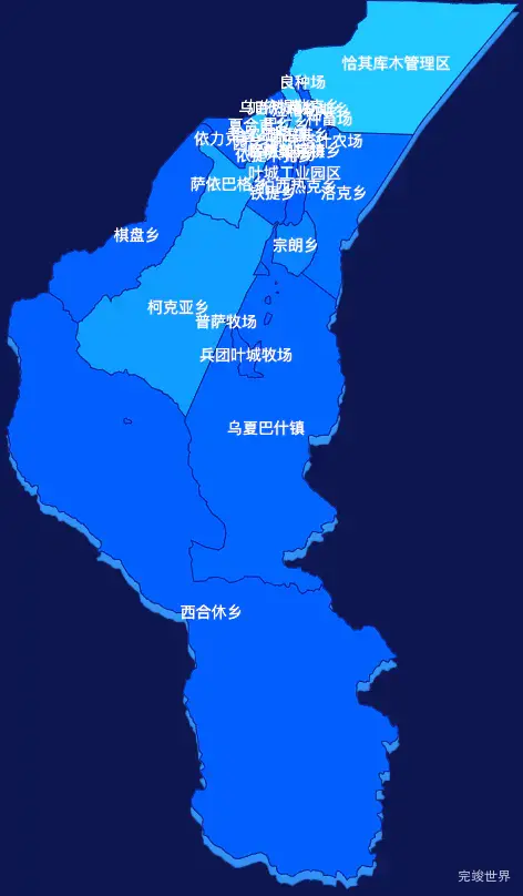 echarts喀什地区叶城县geoJson地图 visualMap控制地图颜色