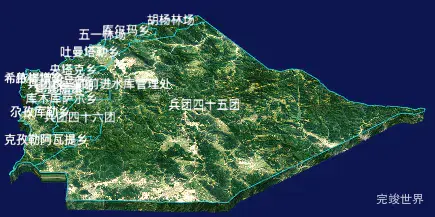 echarts喀什地区麦盖提县geoJson地图3d地图自定义贴图-绿色地面