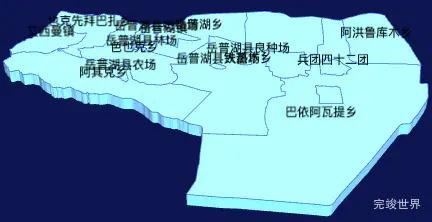 echarts喀什地区岳普湖县geoJson地图3d地图