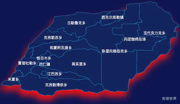 echarts喀什地区伽师县geoJson地图阴影