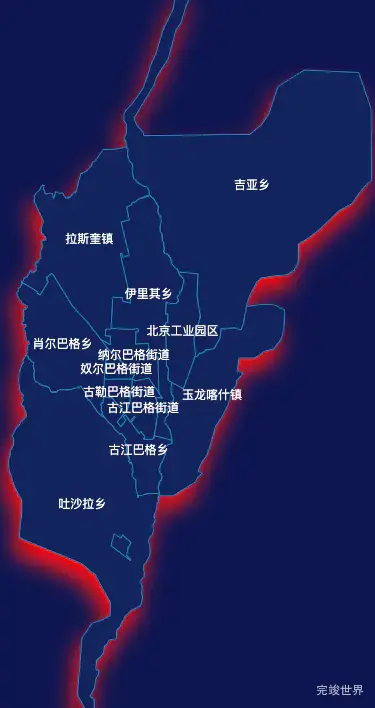 echarts和田地区和田市geoJson地图阴影