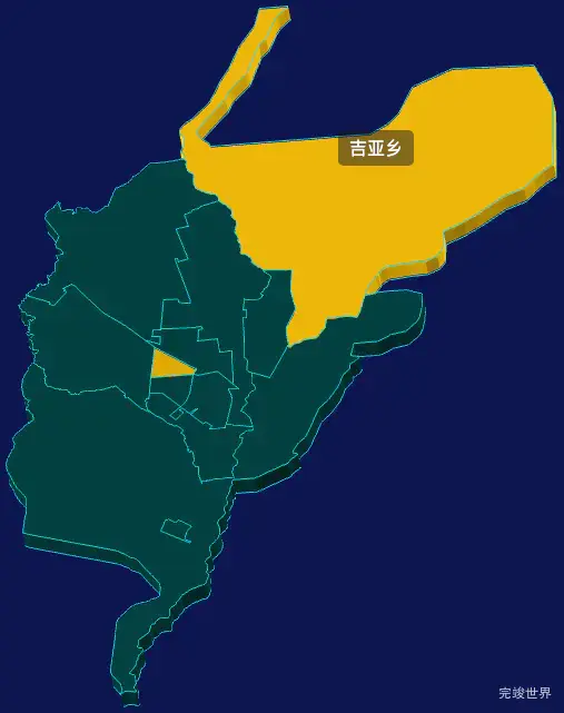 threejs和田地区和田市geoJson地图3d地图指定区域闪烁