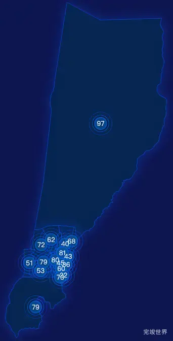 echarts和田地区墨玉县geoJson地图圆形波纹状气泡图