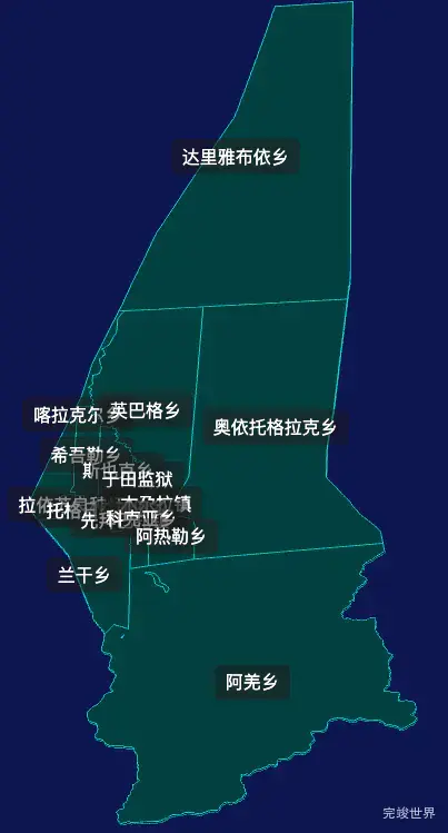 threejs和田地区于田县geoJson地图3d地图css2d标签
