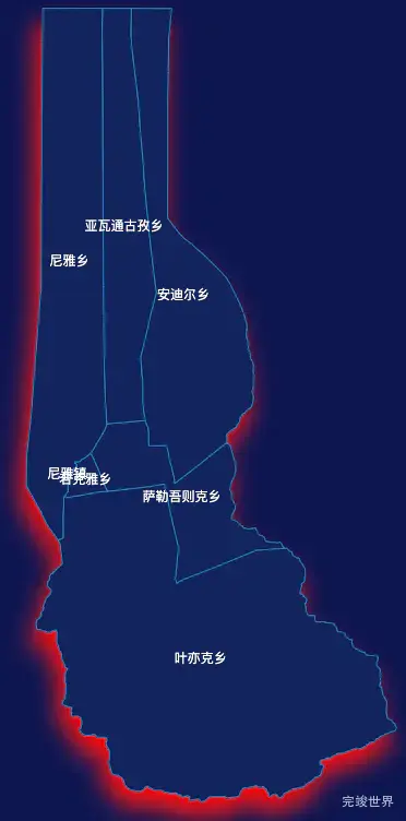 echarts和田地区民丰县geoJson地图阴影