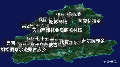 threejs伊犁哈萨克自治州昭苏县geoJson地图3d地图