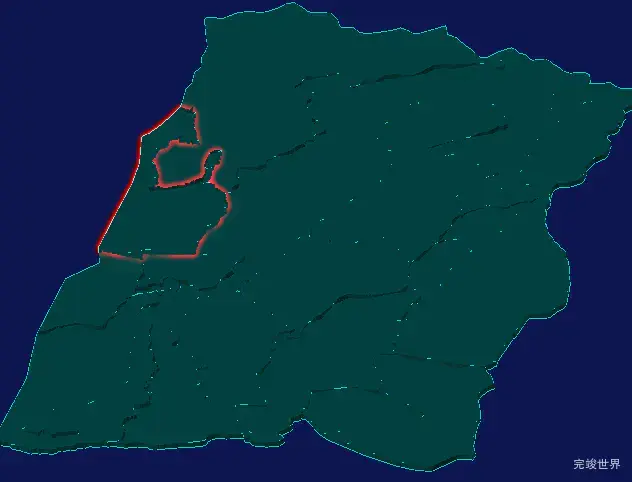 threejs塔城地区塔城市geoJson地图3d地图红色描边闪烁警报