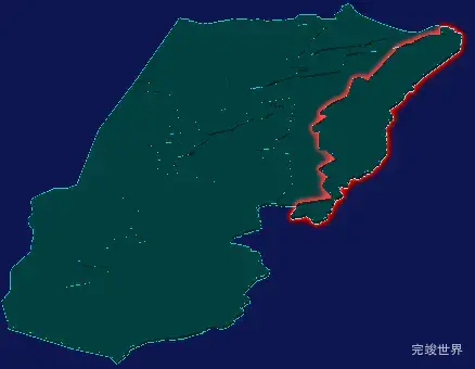 threejs塔城地区裕民县geoJson地图3d地图红色描边闪烁警报