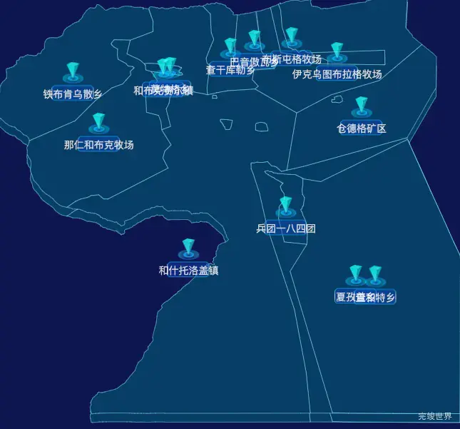 echarts塔城地区和布克赛尔蒙古自治县geoJson地图点击跳转到指定页面