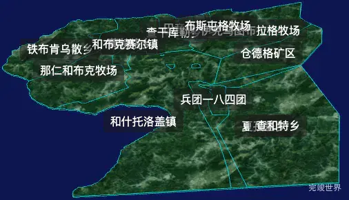 threejs塔城地区和布克赛尔蒙古自治县geoJson地图3d地图自定义贴图加CSS2D标签