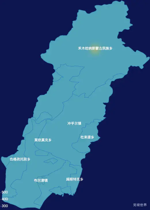 echarts阿勒泰地区布尔津县geoJson地图热力图