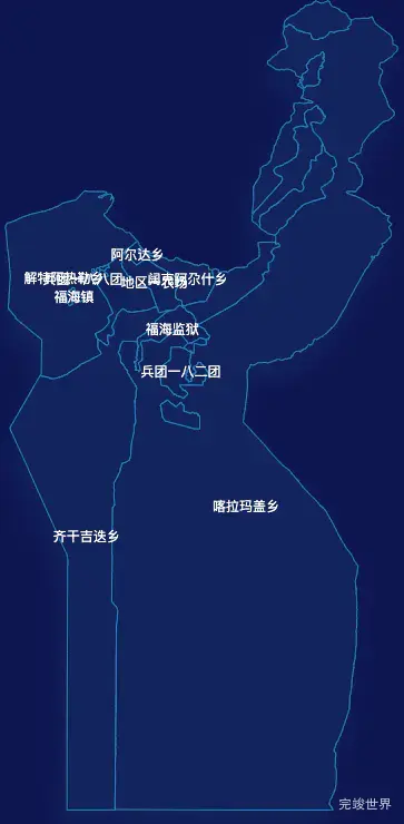 echarts阿勒泰地区福海县geoJson地图地图下钻展示