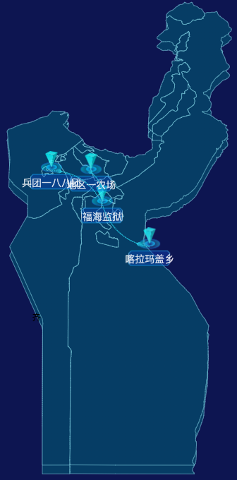 echarts阿勒泰地区福海县geoJson地图label样式自定义