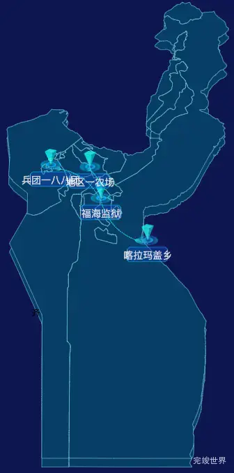 echarts阿勒泰地区福海县geoJson地图label样式自定义