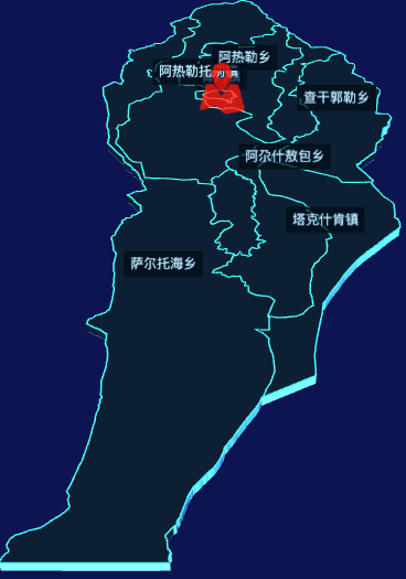 echarts阿勒泰地区青河县geoJson地图3d地图自定义图标