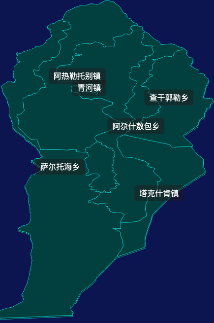 threejs阿勒泰地区青河县geoJson地图3d地图css2d标签