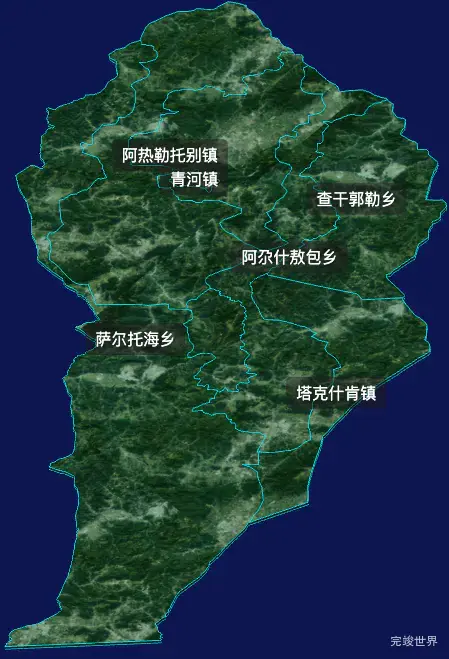 threejs阿勒泰地区青河县geoJson地图3d地图自定义贴图加CSS2D标签