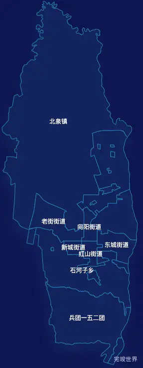 echarts石河子市geoJson地图地图下钻展示