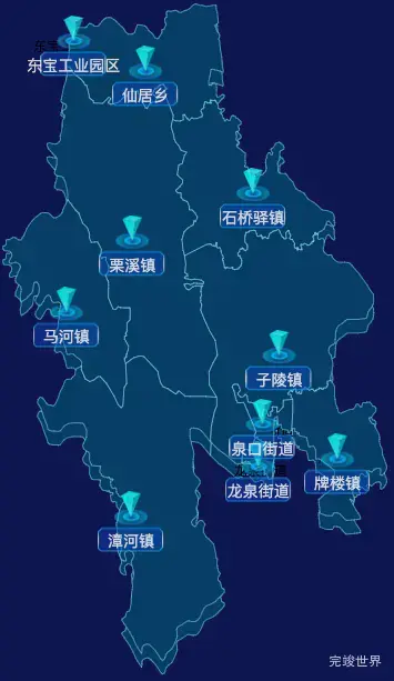 echarts荆门市东宝区geoJson地图点击跳转到指定页面