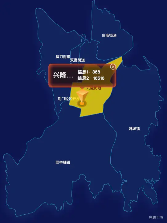 echarts荆门市掇刀区geoJson地图点击弹出自定义弹窗
