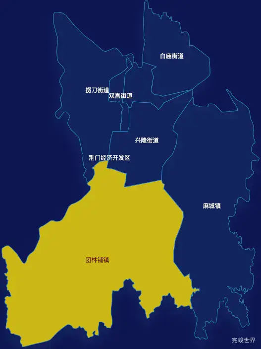 echarts荆门市掇刀区geoJson地图地图下钻展示