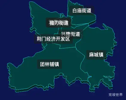 threejs荆门市掇刀区geoJson地图3d地图自定义贴图加CSS2D标签