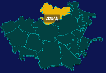 threejs荆门市沙洋县geoJson地图3d地图鼠标移入显示标签并高亮