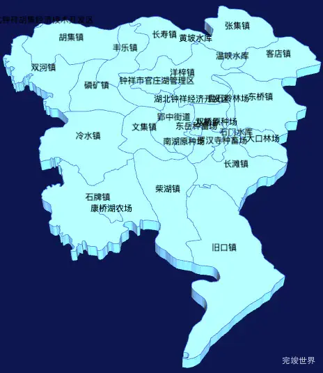 echarts荆门市钟祥市geoJson地图3d地图