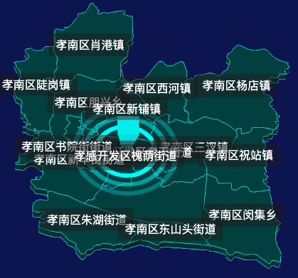 threejs孝感市孝南区geoJson地图3d地图添加旋转棱锥