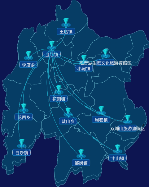 echarts孝感市孝昌县geoJson地图label自定义样式