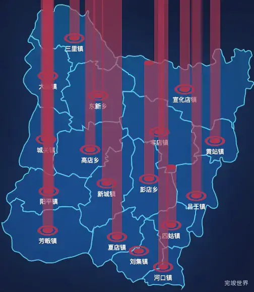 echarts孝感市大悟县geoJson地图添加柱状图